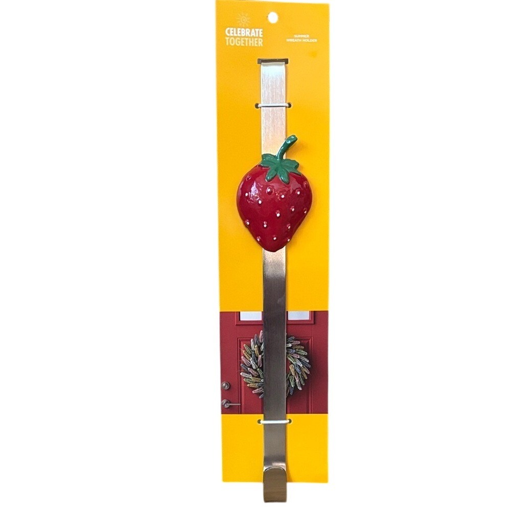 Celebrate Together Strawberry Door Hanger Metal
